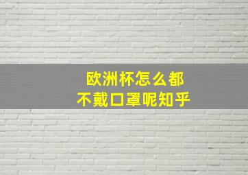 欧洲杯怎么都不戴口罩呢知乎