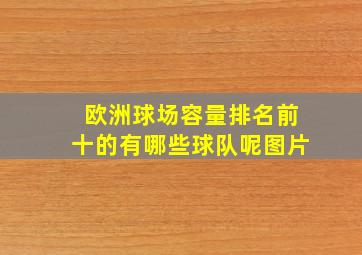 欧洲球场容量排名前十的有哪些球队呢图片