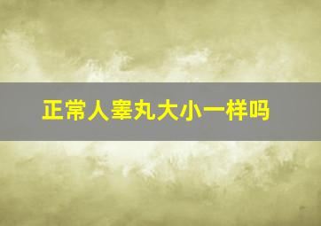 正常人睾丸大小一样吗