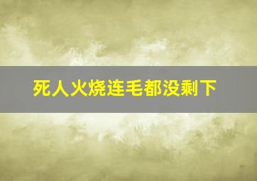 死人火烧连毛都没剩下