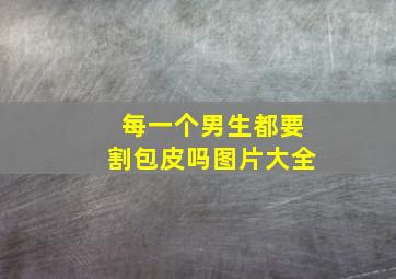 每一个男生都要割包皮吗图片大全