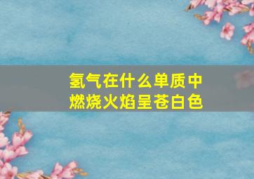 氢气在什么单质中燃烧火焰呈苍白色