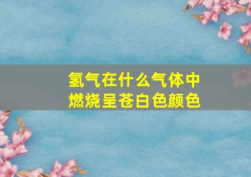 氢气在什么气体中燃烧呈苍白色颜色