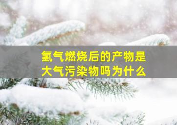 氢气燃烧后的产物是大气污染物吗为什么