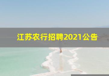 江苏农行招聘2021公告