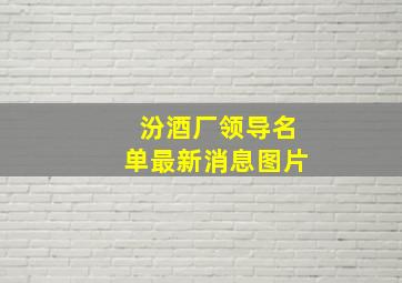 汾酒厂领导名单最新消息图片