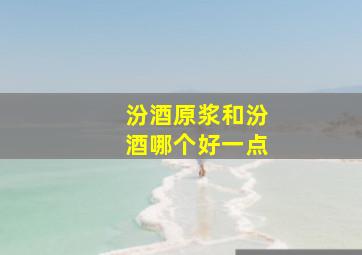 汾酒原浆和汾酒哪个好一点