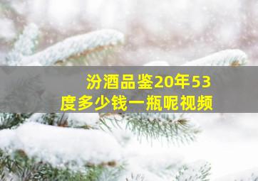 汾酒品鉴20年53度多少钱一瓶呢视频