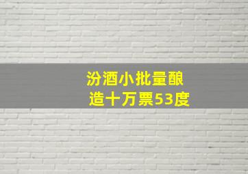 汾酒小批量酿造十万票53度