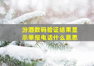 汾酒数码验证结果显示举报电话什么意思