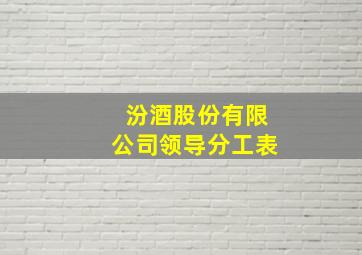 汾酒股份有限公司领导分工表