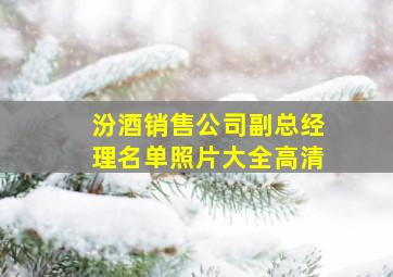 汾酒销售公司副总经理名单照片大全高清