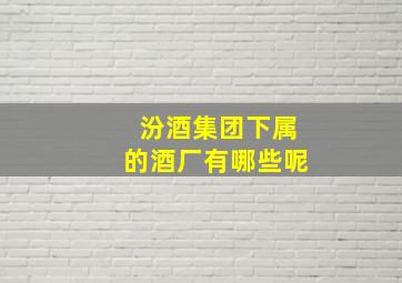 汾酒集团下属的酒厂有哪些呢