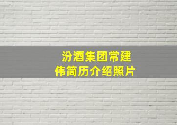 汾酒集团常建伟简历介绍照片