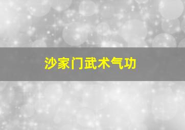 沙家门武术气功