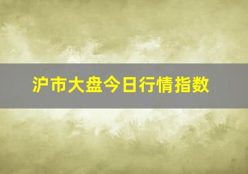 沪市大盘今日行情指数