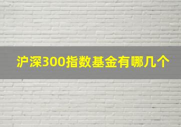 沪深300指数基金有哪几个