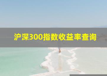 沪深300指数收益率查询