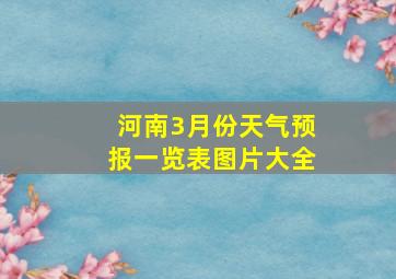 河南3月份天气预报一览表图片大全