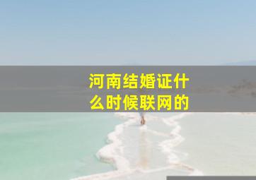 河南结婚证什么时候联网的