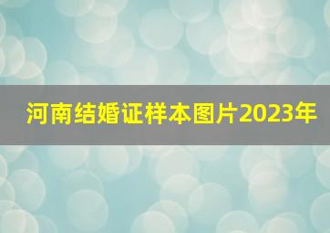 河南结婚证样本图片2023年