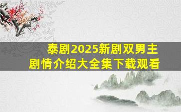 泰剧2025新剧双男主剧情介绍大全集下载观看