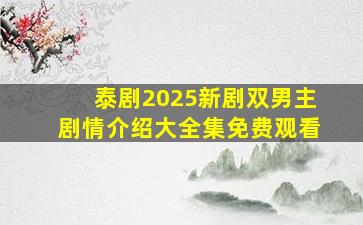 泰剧2025新剧双男主剧情介绍大全集免费观看