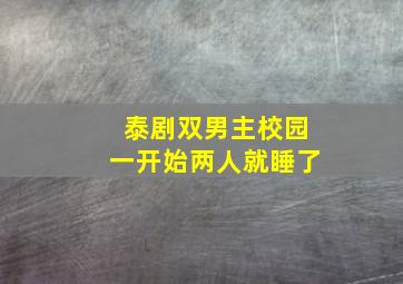 泰剧双男主校园一开始两人就睡了