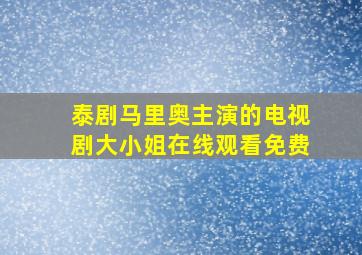 泰剧马里奥主演的电视剧大小姐在线观看免费