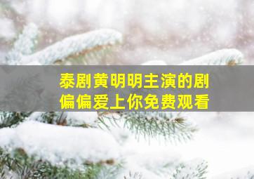 泰剧黄明明主演的剧偏偏爱上你免费观看