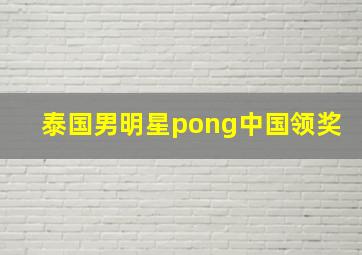 泰国男明星pong中国领奖