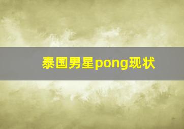 泰国男星pong现状