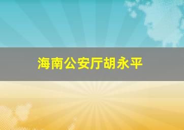 海南公安厅胡永平