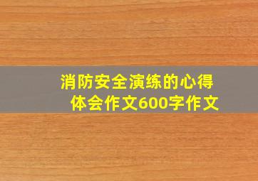 消防安全演练的心得体会作文600字作文