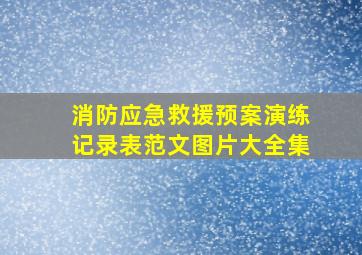 消防应急救援预案演练记录表范文图片大全集