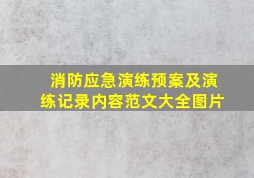 消防应急演练预案及演练记录内容范文大全图片