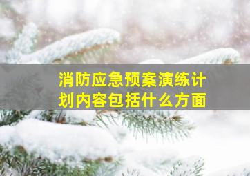 消防应急预案演练计划内容包括什么方面