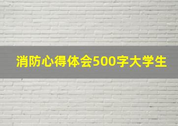 消防心得体会500字大学生