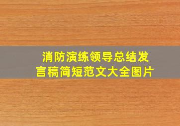 消防演练领导总结发言稿简短范文大全图片