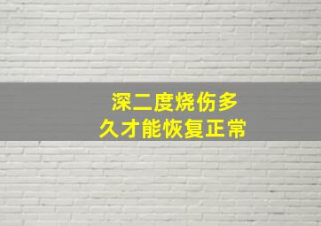 深二度烧伤多久才能恢复正常