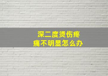 深二度烫伤疼痛不明显怎么办