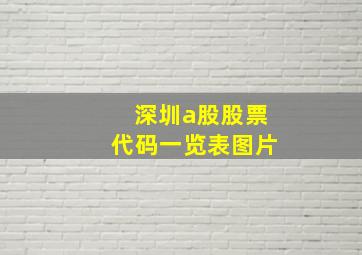 深圳a股股票代码一览表图片