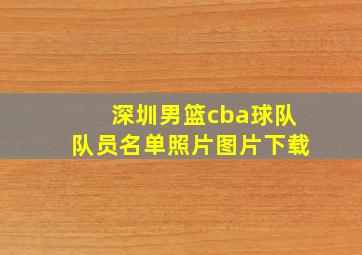 深圳男篮cba球队队员名单照片图片下载