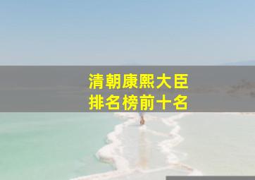 清朝康熙大臣排名榜前十名