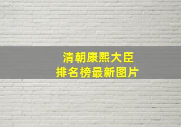 清朝康熙大臣排名榜最新图片