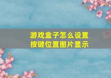 游戏盒子怎么设置按键位置图片显示