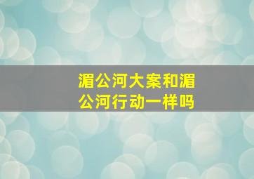 湄公河大案和湄公河行动一样吗