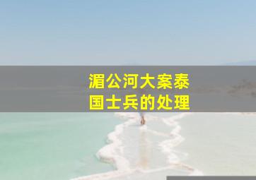 湄公河大案泰国士兵的处理