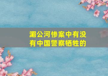 湄公河惨案中有没有中国警察牺牲的