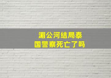 湄公河结局泰国警察死亡了吗